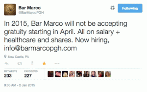 Bar Marco moves to salary plus benefits and shares
